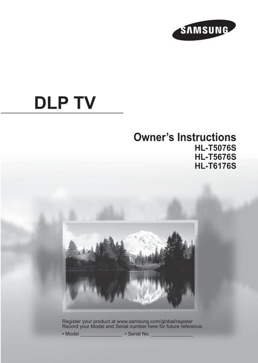 Samsung HLT5076S TXN2725S/XAA TXN2771HFX TV Operating Manual