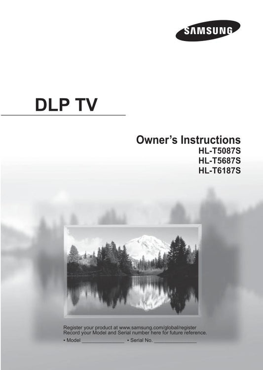 Samsung HLT5087S HLT5687S TXN2791HFX TV Operating Manual