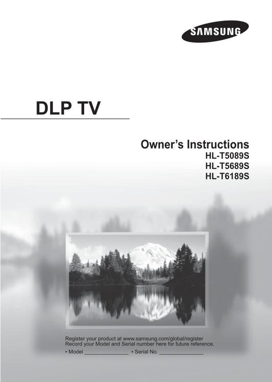 Samsung HLT5089S HLT5689S HLT6189S TV Operating Manual