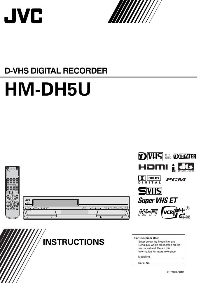 JVC HMDH5US TV/VCR Combo Operating Manual