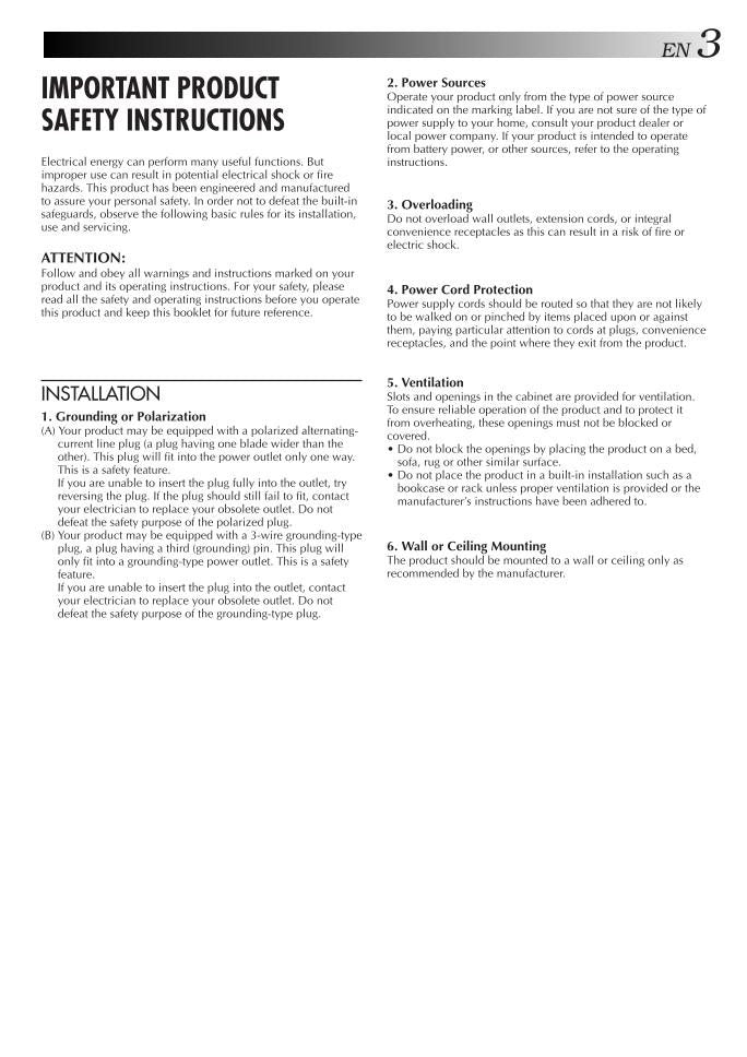 JVC HMHDS1U TV/VCR Combo Operating Manual