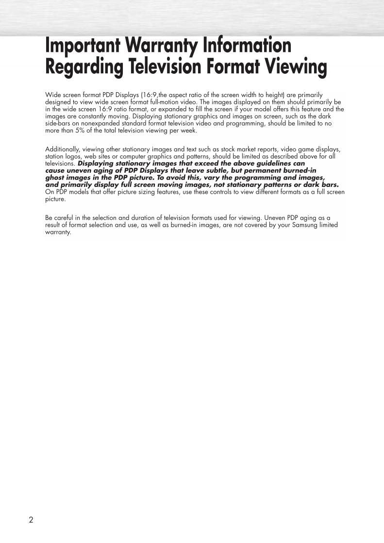 Samsung HPP4271 TV Operating Manual