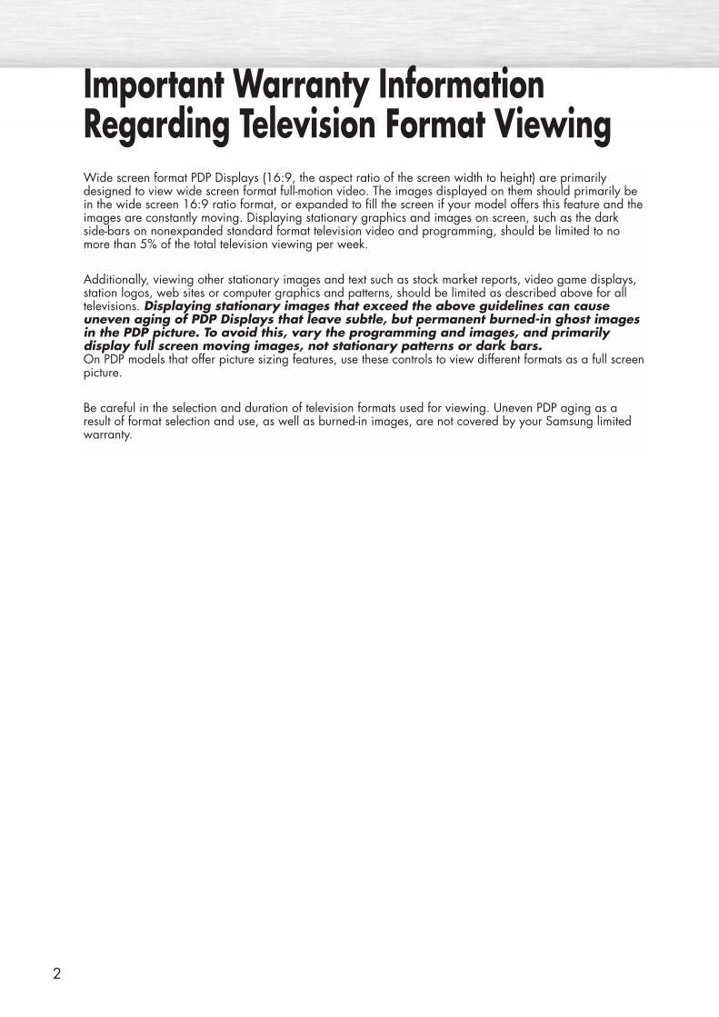 Samsung HPP5581 TV Operating Manual