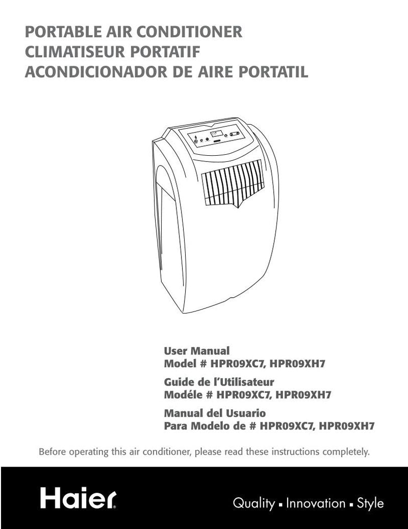 Haier HPR09 XC7 Air Conditioner Unit Operating Manual