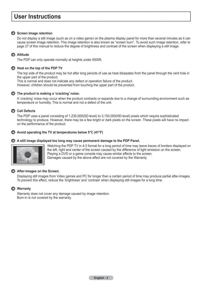 Samsung HPT5044 TV Operating Manual