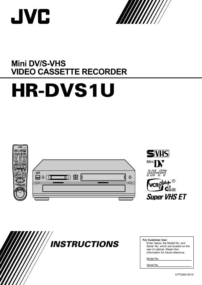 JVC HRDVS1U VCR Operating Manual