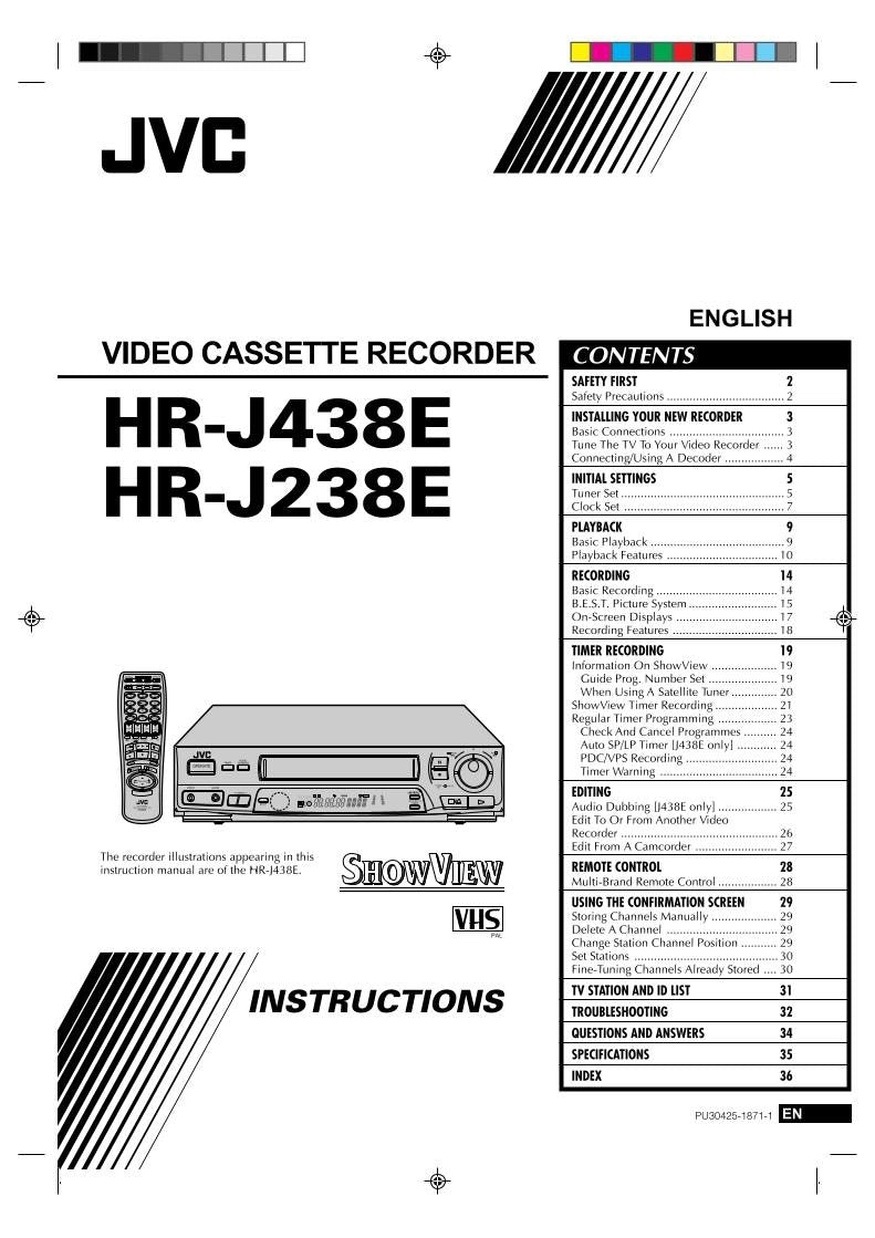 JVC HRJ238E HRJ438E Audio System Operating Manual
