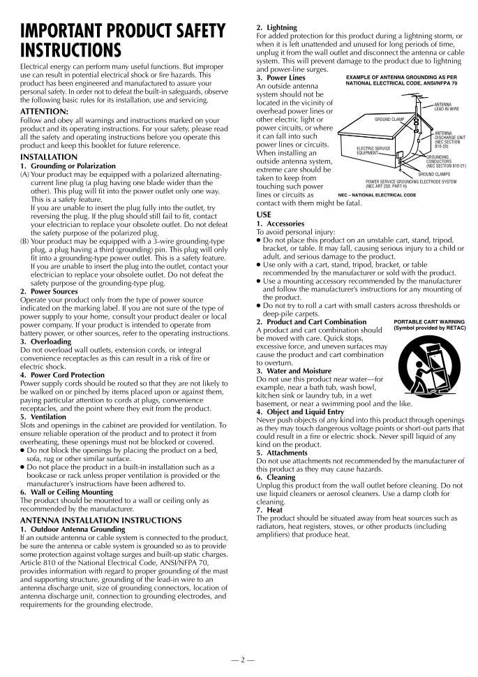 JVC HRJ692U HRJ693U TV/VCR Combo Operating Manual