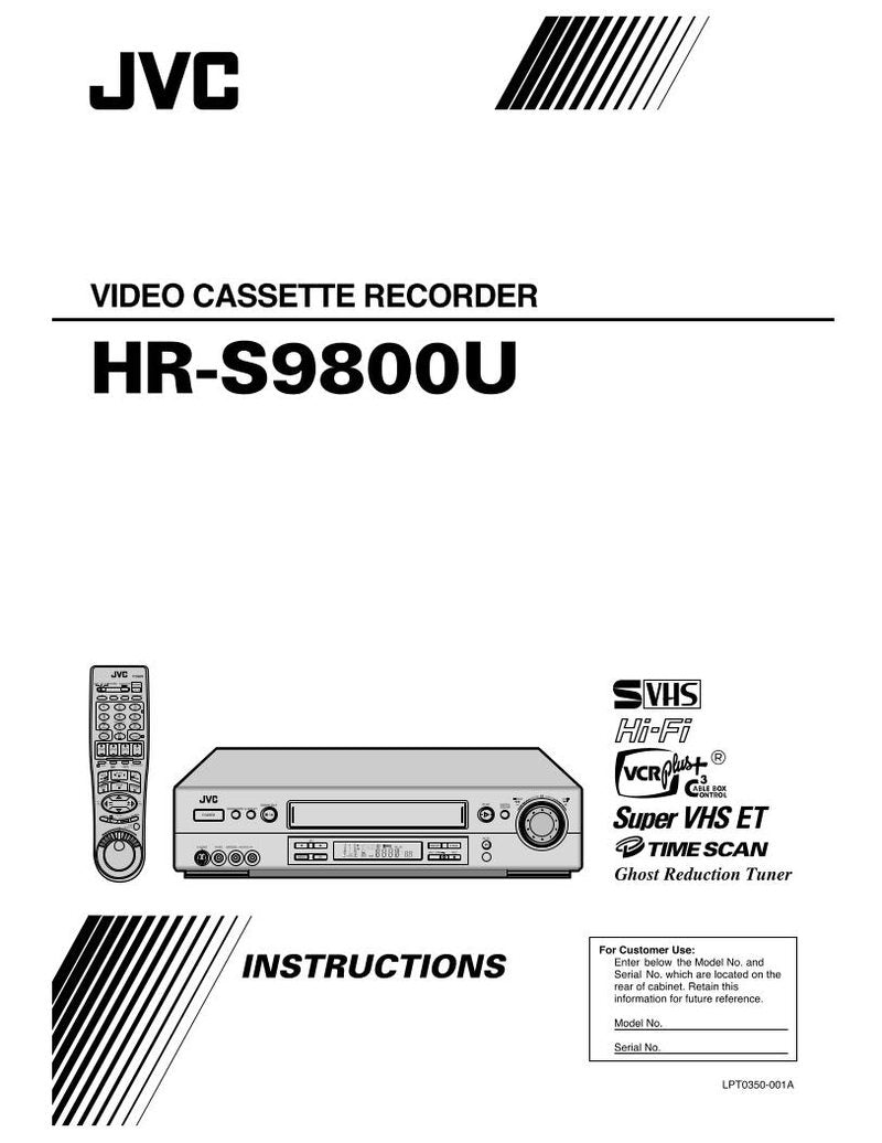 JVC HRS9800U TV/VCR Combo Operating Manual