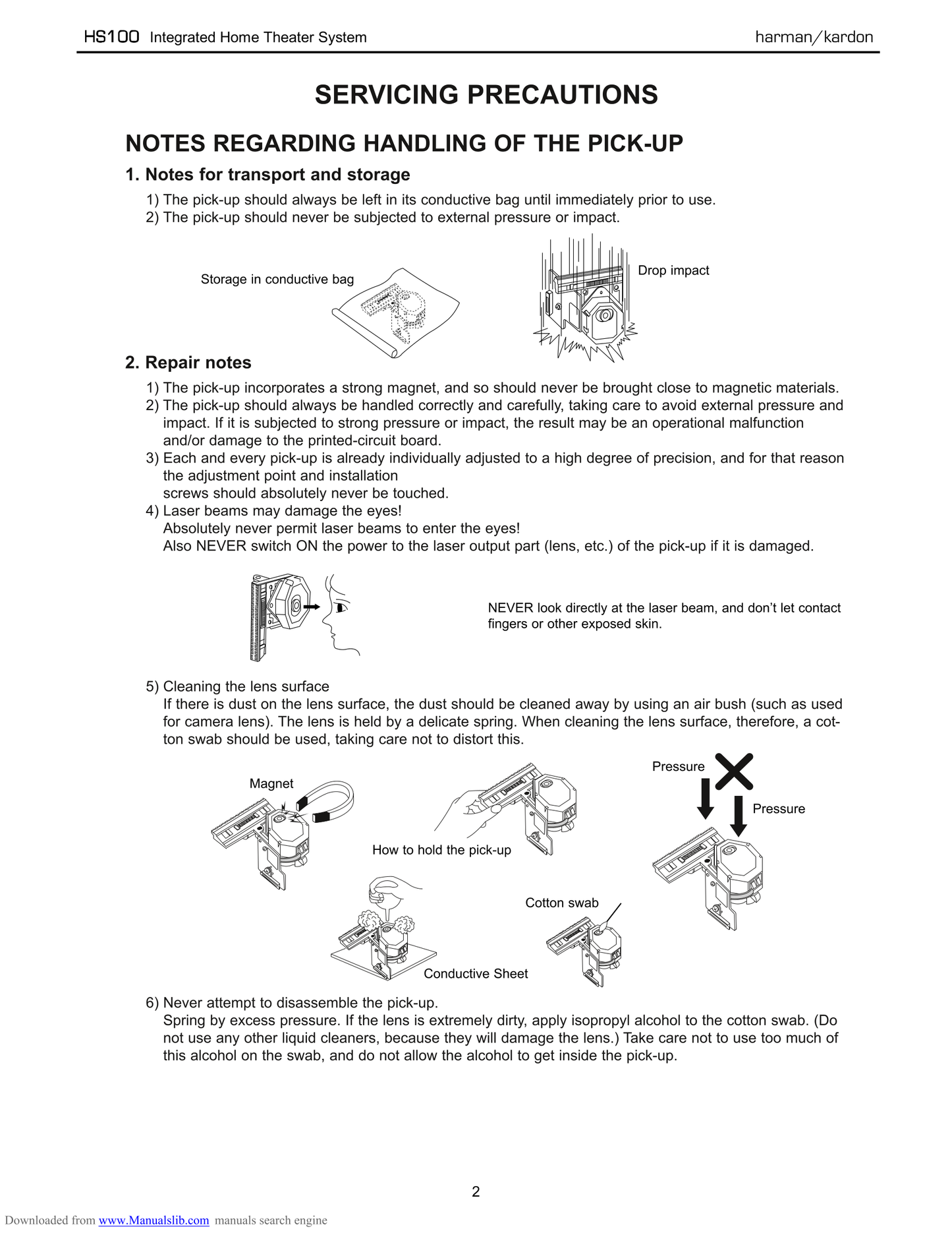 Harman/ Kardon HS100 Home Theater System Service Manual (Pages: 71)