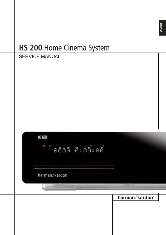 Harman/ Kardon HS 200 Home Cinema System Service Manual (Pages: 76) HS200