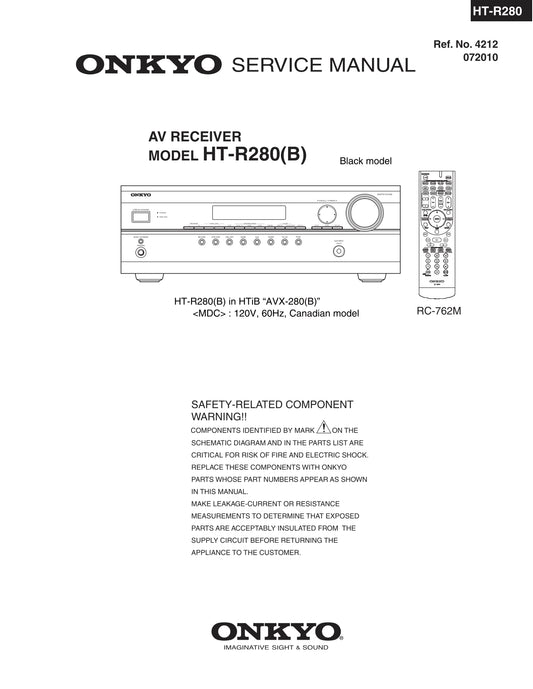 Onkyo HT-R280 AV Receiver Service Manual (Pages: 75)