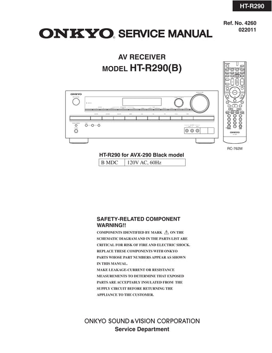 Onkyo HT-R290 AV Receiver Service Manual (Pages: 76)