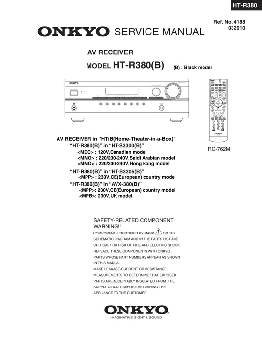Onkyo HT-R380 AV Receiver Service Manual (Pages: 83)