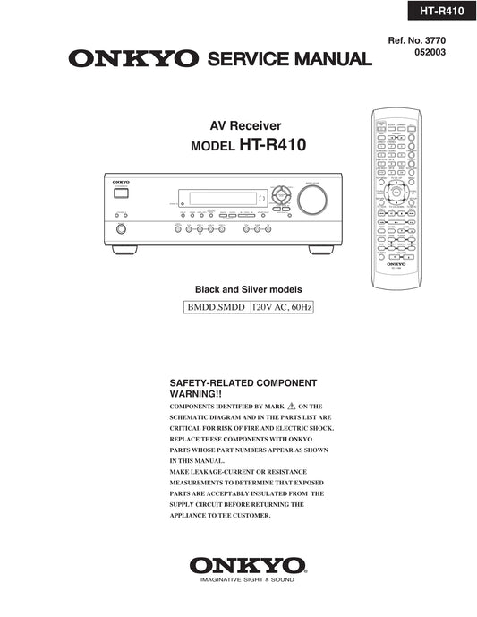 Onkyo HT-R410 AV Receiver Service Manual (Pages: 61)