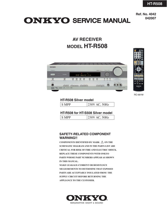 Onkyo HT-R508 AV Receiver Service Manual (Pages: 140)