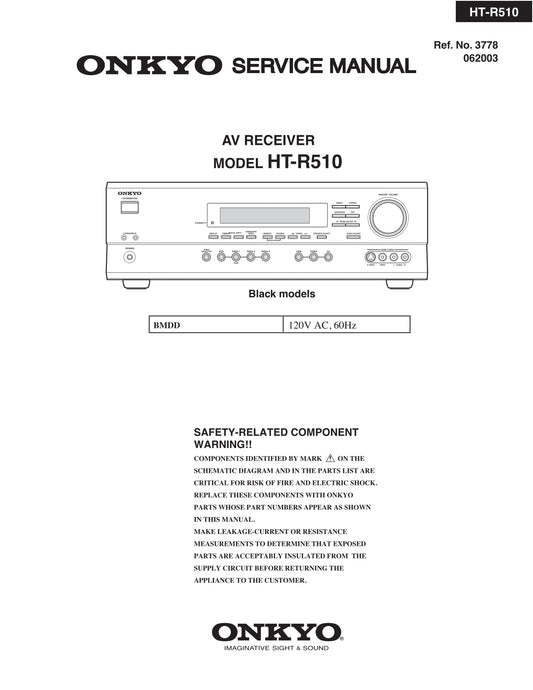 Onkyo HT-R510 AV Receiver Service Manual (Pages: 65)