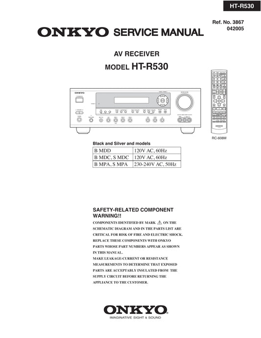 Onkyo HT-R530 & HT-S780 AV Receiver Service Manual (Pages: 53)