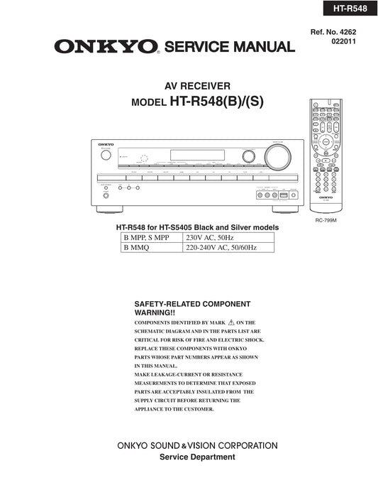 Onkyo HT-R548 AV Receiver Service Manual (Pages: 101)
