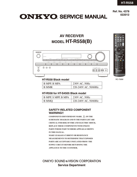 Onkyo HT-R558 AV Receiver Service Manual (Pages: 87)