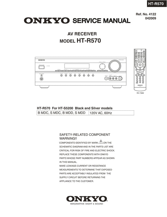 Onkyo HT-R570 AV Receiver Service Manual (Pages: 90)