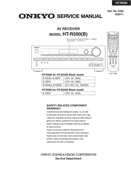 Onkyo HT-R590 AV Receiver Service Manual (Pages: 85)