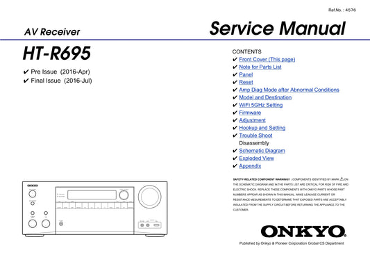 Onkyo HT-R695 AV Receiver Service Manual (Pages: 167)
