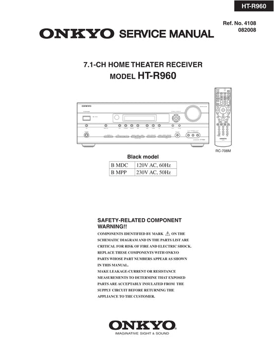 Onkyo HT-R960 & HT-S9100 THX AV Receiver Service Manual (Pages: 191)