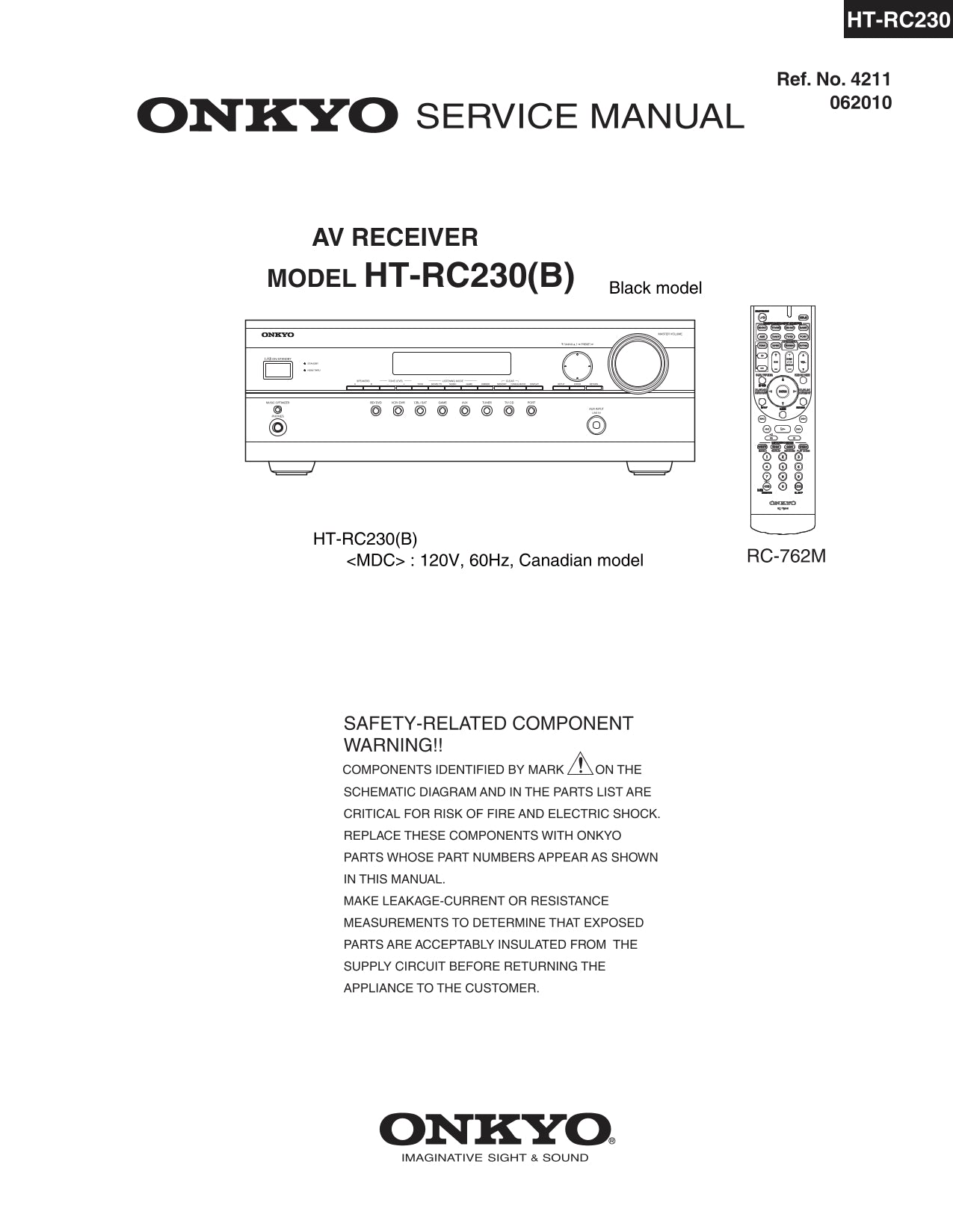 Onkyo HT-RC230 AV Receiver Service Manual (Pages: 75)