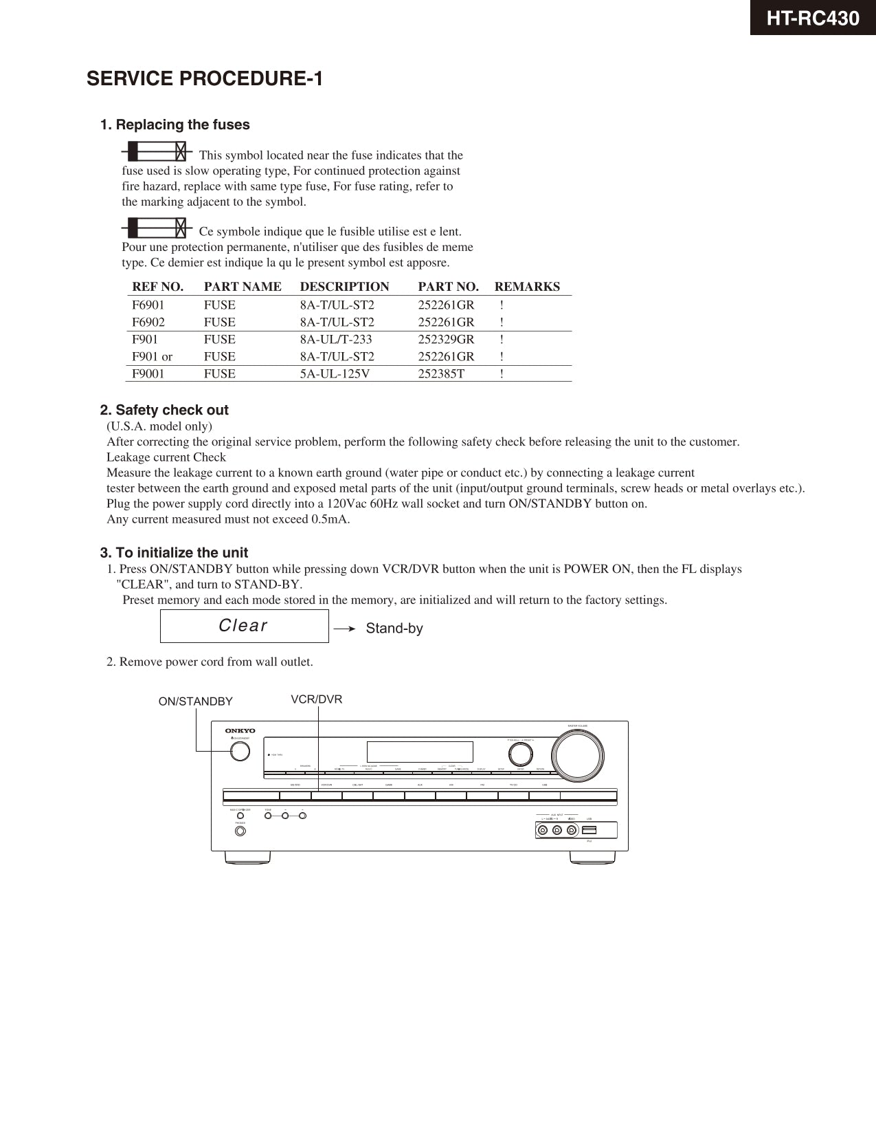 Onkyo HT-RC430 AV Receiver Service Manual (Pages: 86)
