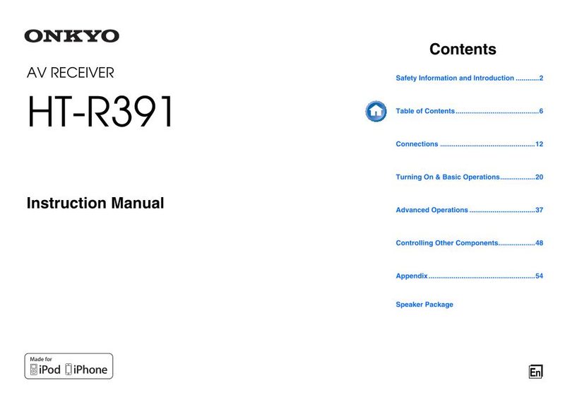 Onkyo HTR391 HTS3500 Audio/Video Receiver Operating Manual