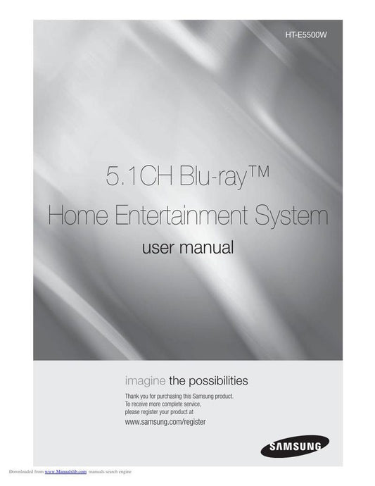 Samsung HTE5500W Blu-Ray & Home Theater System Operating Manual