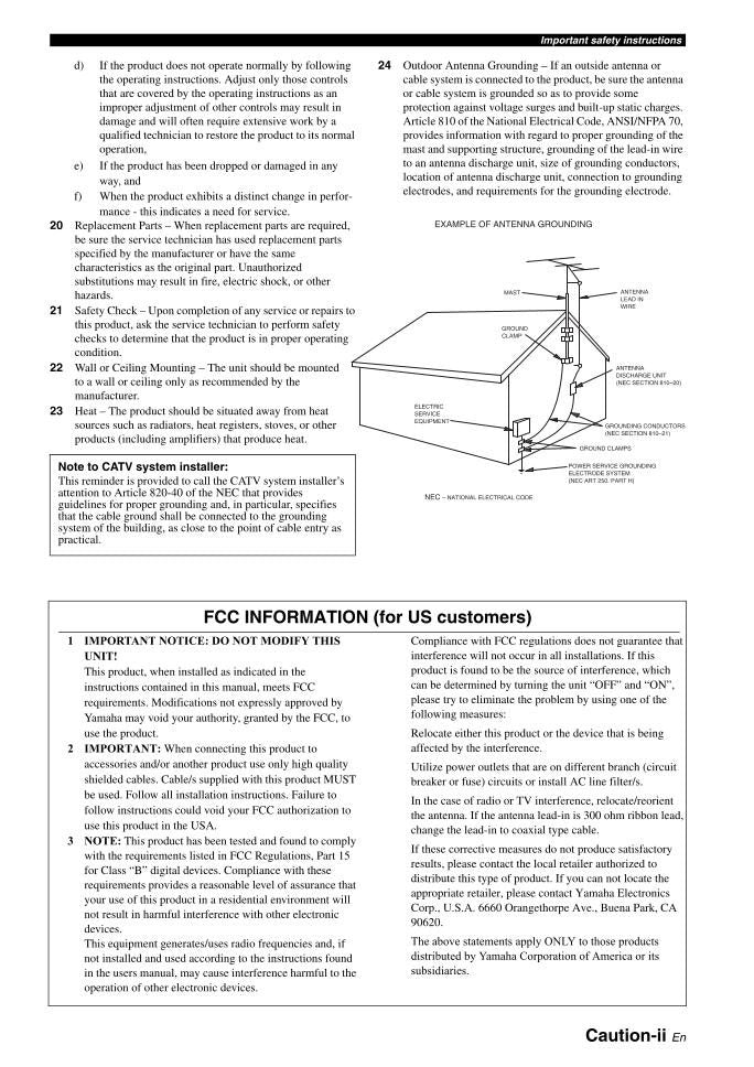 Yamaha HTR6040 Audio/Video Receiver Operating Manual