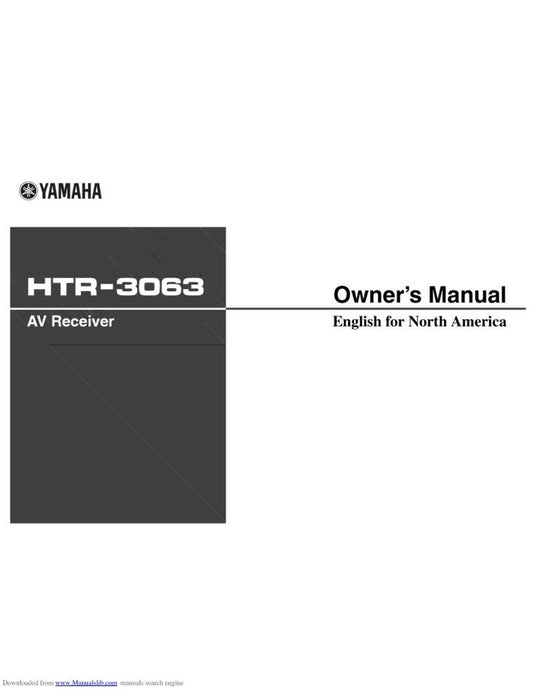 Yamaha HTR-3063 Audio/Video Receiver Operating Manual