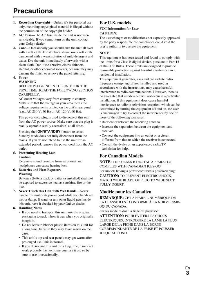 Onkyo AVX-290 HT-R290 HT-R390 Audio/Video Receiver Operating Manual