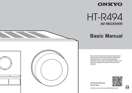 Onkyo HT-R494 Audio/Video Receiver Operating Manual