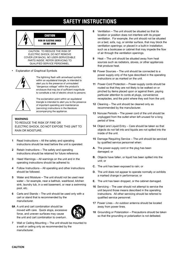 Yamaha HTR5240 Audio/Video Receiver Operating Manual