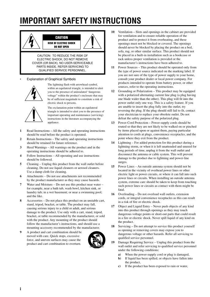 Yamaha HTR5830 HTR5830SL Audio/Video Receiver Operating Manual