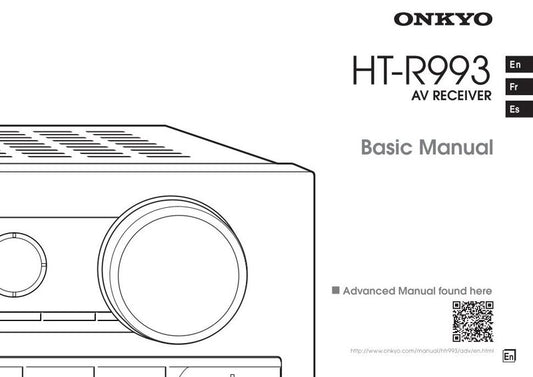 Onkyo HT-R993 HT-S9700 THX Audio/Video Receiver Operating Manual