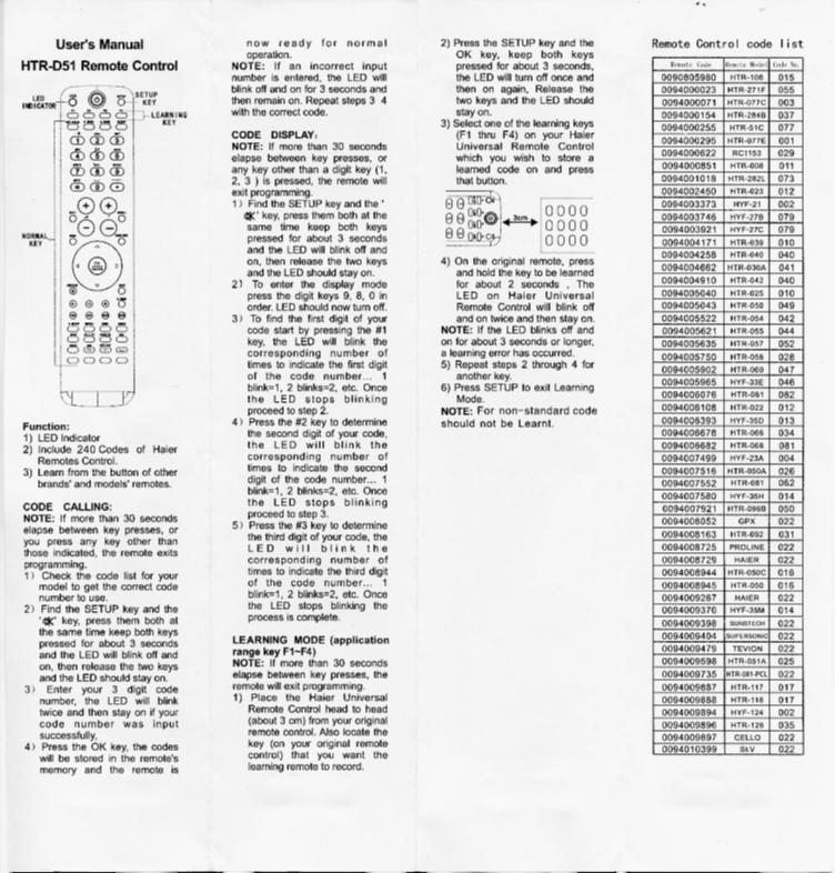 Haier DTA1489 DTA1490 DTA1496 Air Conditioner Unit Operating Manual