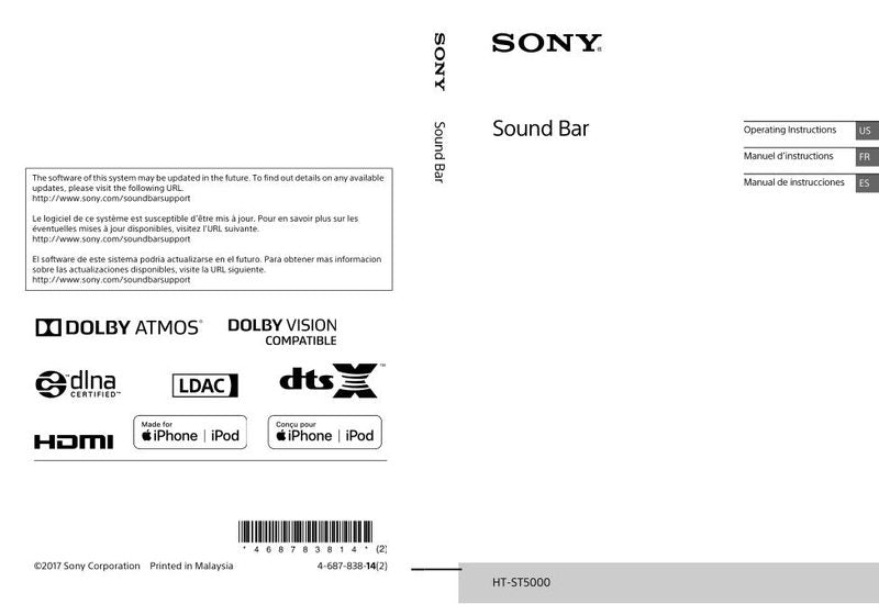 Sony HT-ST5000 Sound Bar System Operating Manual