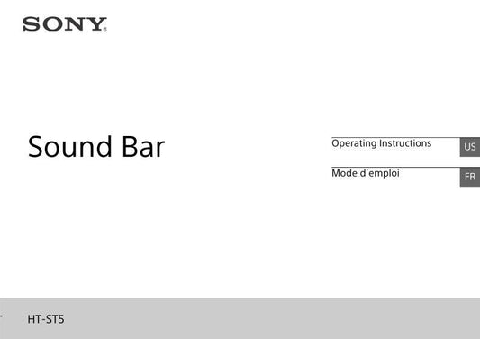 Sony HTST5 Audio/Video Receiver Operating Manual