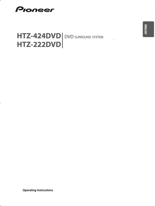 Pioneer HTZ-222DVD & HTZ-424DVD DVD Player System Owner/ User Manual (Pages: 49)