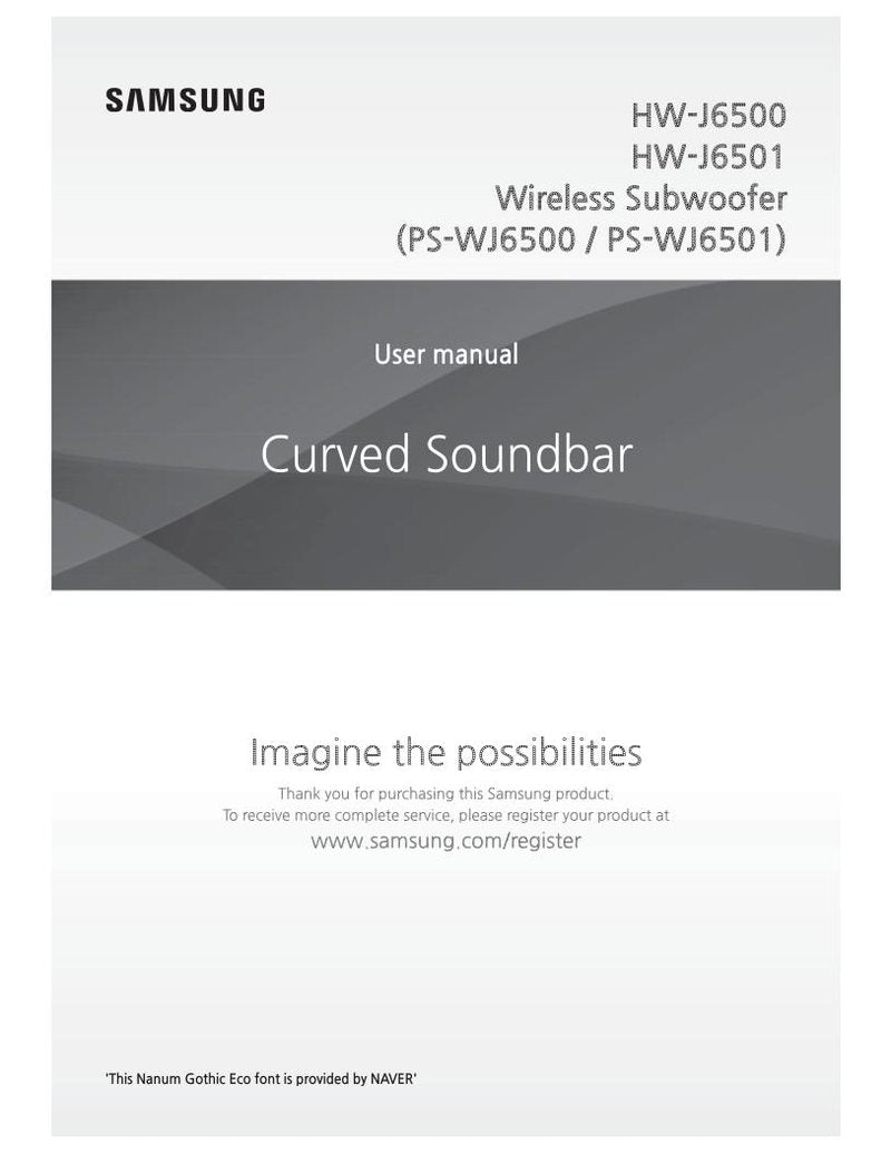 Samsung HWJ6500 Sound Bar System Operating Manual