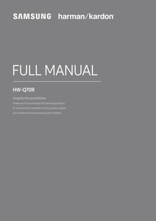 Samsung HWQ70R Sound Bar System Operating Manual