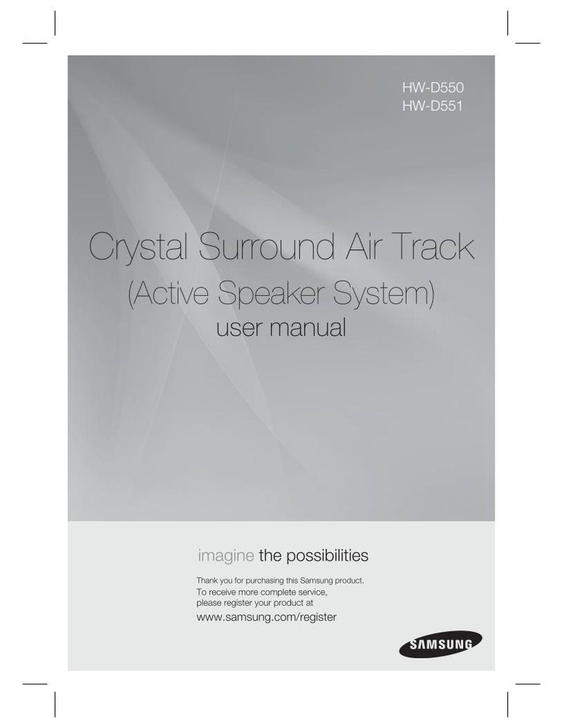 Samsung HWD550 HWD550/XZ HWD550/ZA Home Theater System Operating Manual