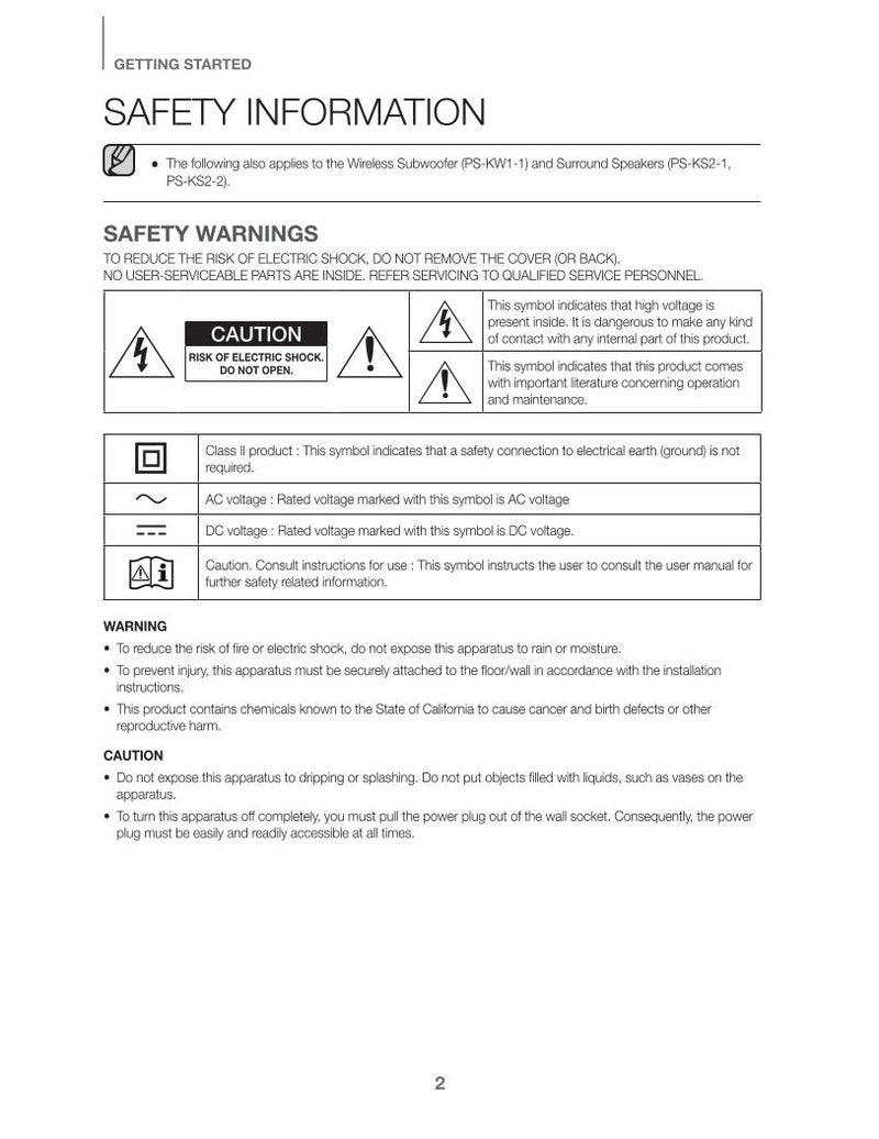 Samsung HWK950 HWK950/ZA Sound Bar System Operating Manual