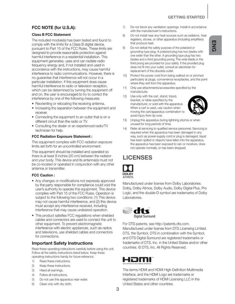 Samsung HWK950 HWK950/ZA Sound Bar System Operating Manual