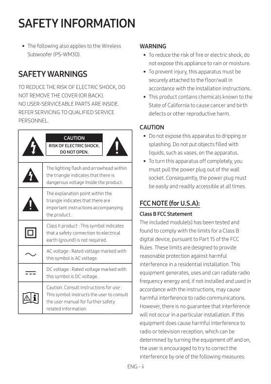 Samsung HWM450 Sound Bar System Operating Manual