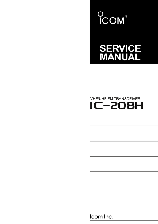 Icom IC-208 H FM Transceiver Service Manual (Pages: 52)